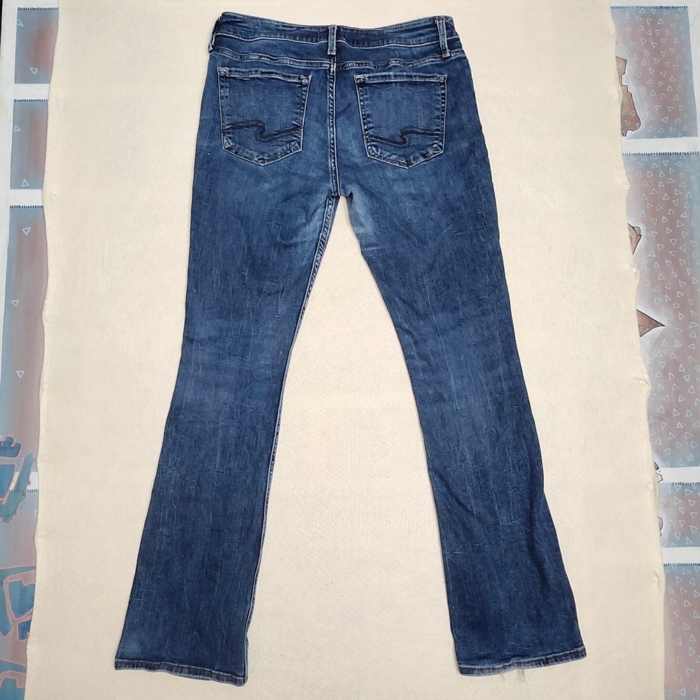 Silver Jeans Co Elyse Slim Bootcut Curvy Jeans Blue 32x33 Western Mid Rise